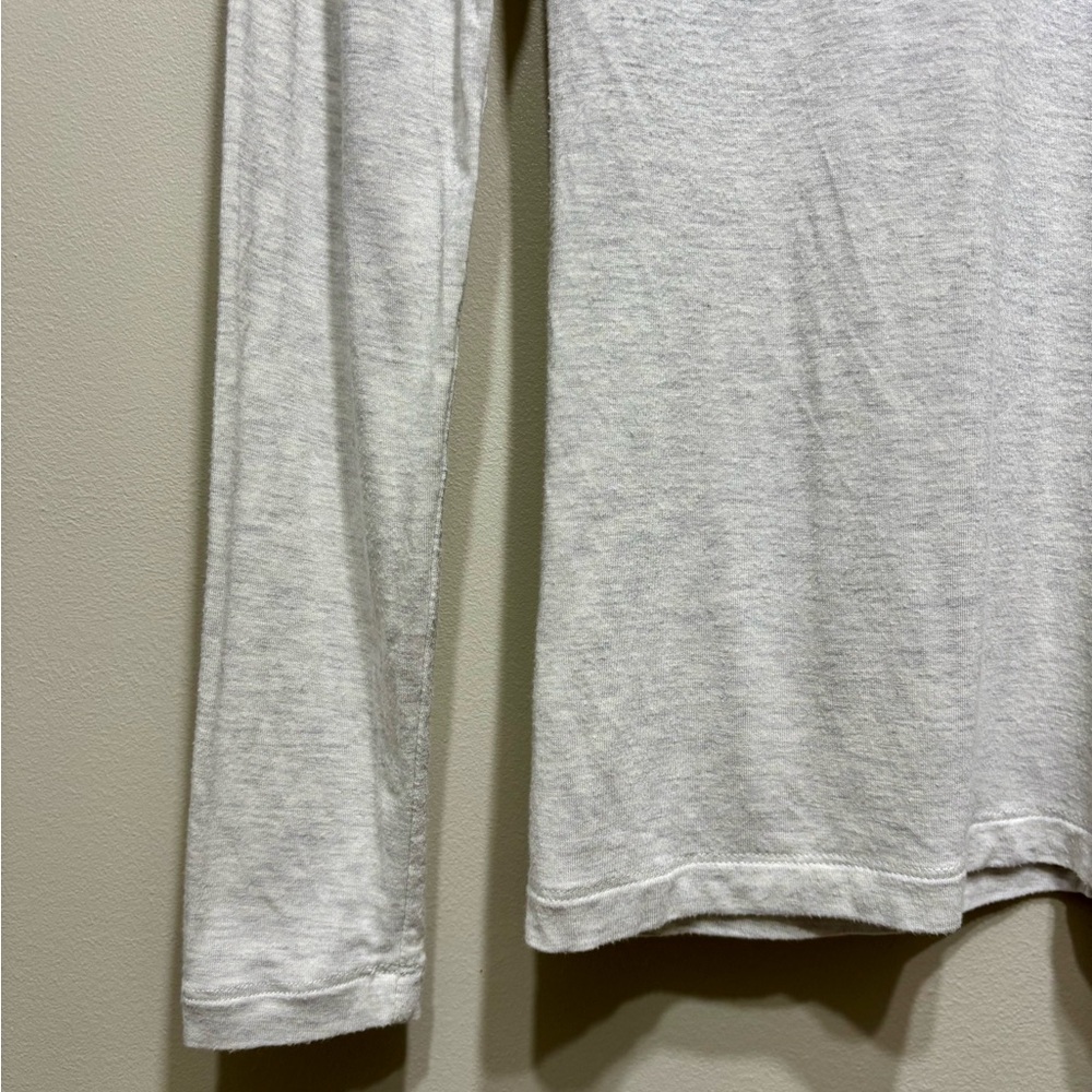 Babaton Aritzia Mock Neck Long Sleeve Fitted Knit Top Women’s Small White Grey - Picture 4 of 8